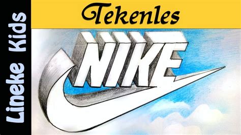 Nike Air Logo tekenen! in 3D met kleurpotlood voor kids